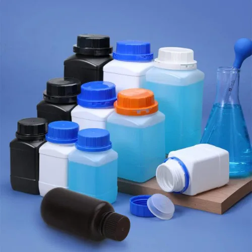 Miniatura 5 de Othmro 5 botellas de plástico de reactivo químico de laboratorio, 3.4 fl oz/3.38 onzas líquidas de boca pequeña/recipientes de almacenamiento