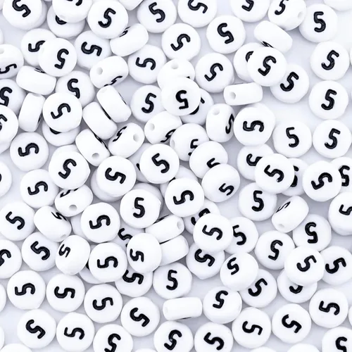 Miniatura 13 de 300 piezas de cuentas de número 0 redondas de 4x7mm, cuentas de número acrílico individual para hacer pulseras con dijes Redondo - 0
