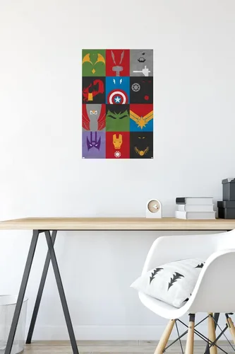 Miniatura 4 de Trends International Marvel Comics-Avengers-Minimalist Grid Mount Póster de pared Versión premium sin marco