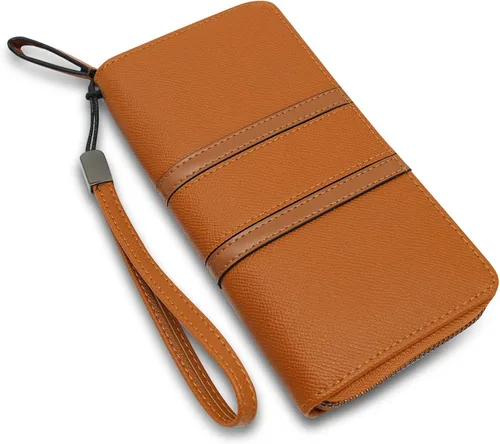Miniatura 3 de CornerLife Carteras con cremallera para mujer carteras de pulsera de gran capacidad carteras largas de chequera carteras con correa para la muñeca