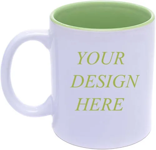 Taza de café personalizada de bricolaje Agregue imágenes, logotipo o texto a tazas personalizadas tazas para regalo (verde blanco)