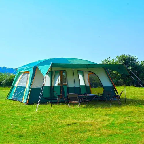 Miniatura 3 de KTT Extra Large Tent 6-10-12-14 Person(Style-B),Family Cabin Tents,2 Rooms,3 Doors and 3 Windows with Mesh,Straight Wall,Waterproof,Double Layer,Big