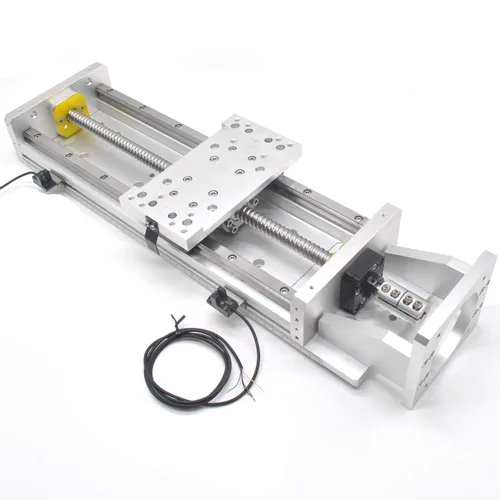 Miniatura 5 de CNC Accionador lineal de etapas con tornillo de bolas 1605 + HG15 Carga de guía de riel lineal, de 250 Kg. / 551.2 libras, C7 con soporte de motor