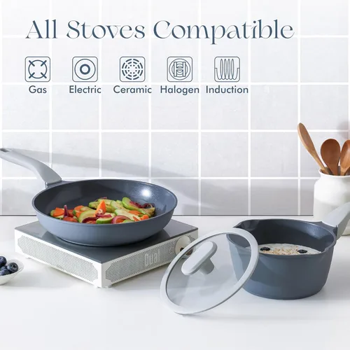 Miniatura 8 de PRICUSIS - Sartén antiadherente de cerámica con mango de enfriamiento, sartén para huevos y tortilla y para chefs, compatible con inducción y apta
