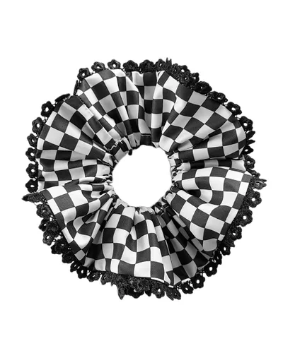 Miniatura 16 de Checkered Plaid Scrunchies Black White Plaid Checkered Hair Scrunchies Checkerboard BW17 (3 Pcs-Large Plaids)