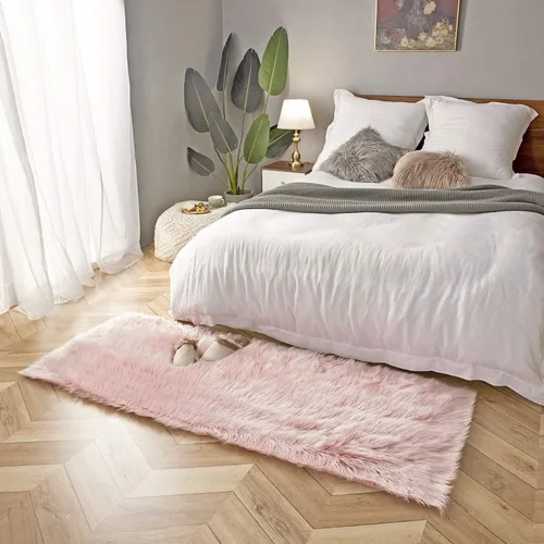 Miniatura 86 de Ashler Home Deco - Tapete de pelo sintético de oveja, mullido, suave, de 2 x 3 pies, lavable a máquina, dormitorio, habitación de los niños, sala
