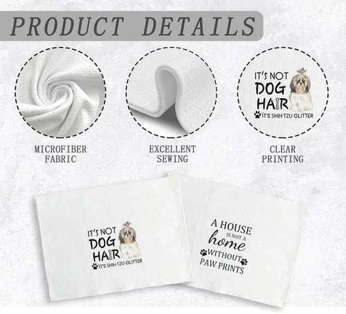 Miniatura 6 de Shih Tzu Toalla para Perro, Toallas de Cocina para Perros, Set de 2 Toallas de Cocina y Estropajos para Perros Shih Tzu, Decoración Shih Tzu, Perro