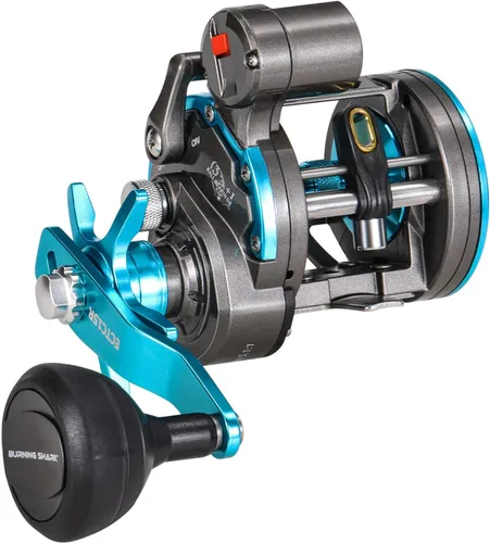 Miniatura 2 de Burning Shark Carrete de pesca de baitcasting, carrete redondo suave y potente, carrete de pesca para agua salada, carrete convencional para bagre