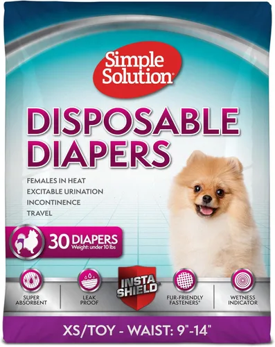 Simple Solution Pañales desechables para perros, pañales para perras, entrenamiento de cachorros para ir al baño, protección contra incontinencia y