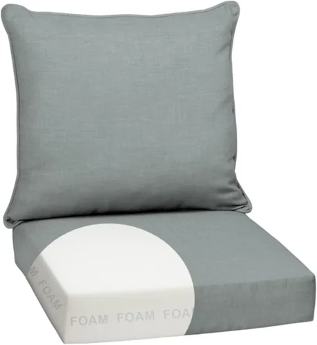 Miniatura 147 de Arden Outdoor Deep Seat Cushion Set, 24 x 24 pulgadas, Cojín para exteriores resistente al clima, a la lluvia y a la decoloración para silla, sofá