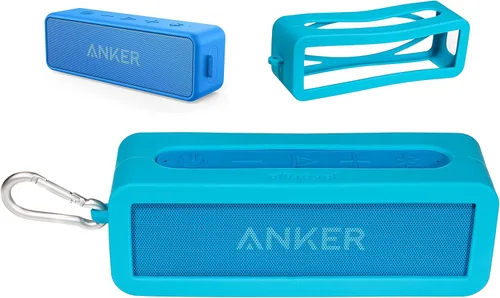 Miniatura 6 de Alltravel - Funda de silicona para Anker Soundcore 2, altavoz Bluetooth portátil SoundCore 2 de 12 W, protección completa de 6 direcciones, piel Rojo