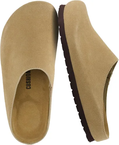 Miniatura 12 de CUSHIONAIRE Lute - Zuecos de piel de gamuza auténtica para mujer para interiores y exteriores, cómodos zuecos para mujer con plantilla acolchada