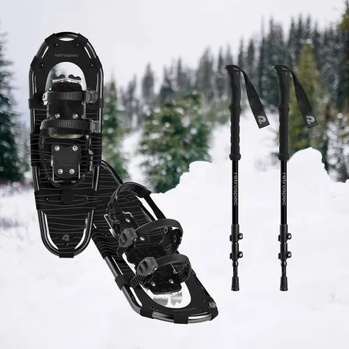 Miniatura 7 de Retrospec Drifter Snowshoes & Trekking Poles Bundle with Adjustable Bindings - Lightweight Aluminum Snow Shoes for Women & Men - All Terrain Hiking
