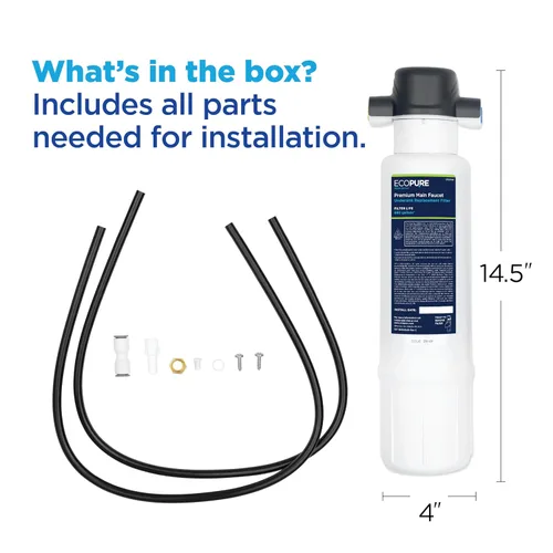 Miniatura 7 de EcoPure EPWPFF - Sistema de filtración de agua para grifo principal para debajo del fregadero, certificado NSF para reducir el plomo, cloro
