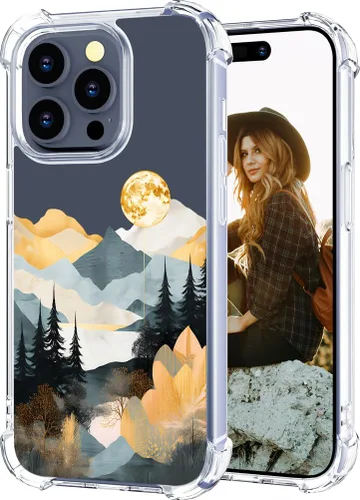 Miniatura 24 de Hungo Funda compatible con iPhone 15 Plus para mujer, diseño floral transparente, lindo, flor azul rosa Rosas Azules