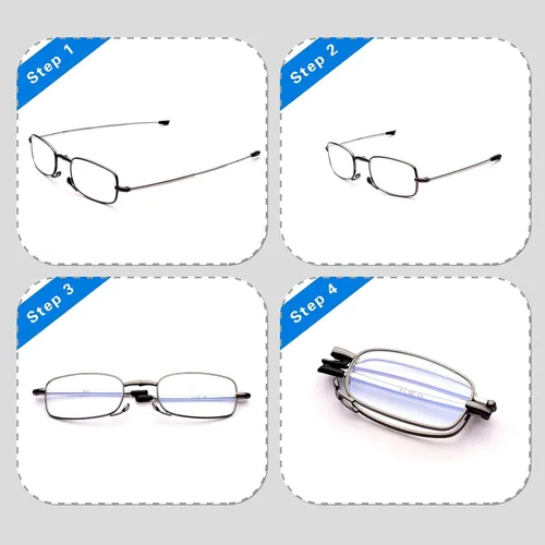 Miniatura 2 de GOOSEN Reading Glasses Men Women, Pocket Wallet Purse Compact Hard Cases Folding Readers, Blue light Glasses Spring Hinge