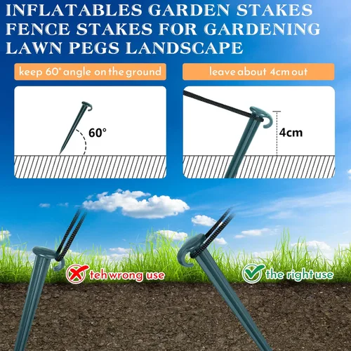 Miniatura 3 de Vicenpal 18 Piezas Estacas de Plástico de 7 Pulgadas para Jardín para Inflables de Servicio Pesado Estacas de Plástico para Jardín para Tienda