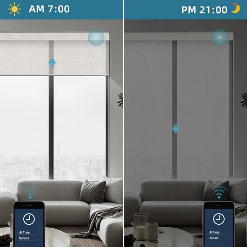 Miniatura 7 de SmartWings Persianas Enrollables Inteligentes Motorizadas con Filtro de Luz, Persianas Eléctricas con Control Remoto para Ventanas Compatibles