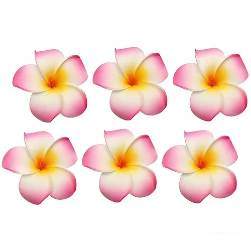 Miniatura 9 de 12 pinzas para el cabello de 2.36 pulgadas para mujeres y niñas, estilo hawaiano hawaiano, bohemio, plumeria, espuma, flores, decoración, pasador