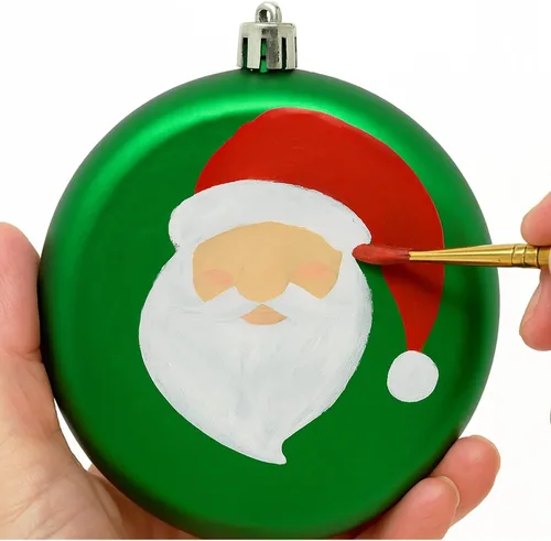 Miniatura 16 de Paquete de 12 adornos de Navidad en blanco de 4 pulgadas para manualidades para personalizar, hacer tu propio adorno, calcomanías, disco plano