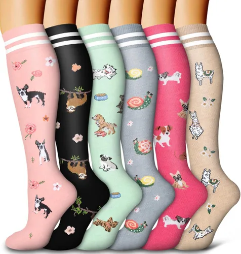 Miniatura 180 de 6 Pack Copper Compression Socks for Women and Men Circulation-Best Support for Medical, Running,Nursing,Athletic