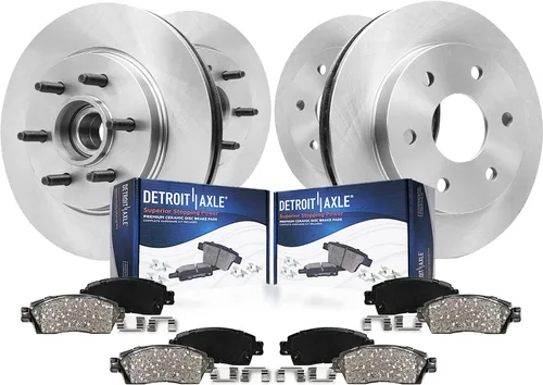 Miniatura 30 de Detroit Axle - Kit de frenos para 15-20 VW Passat, 12.28" delantero y 10.70" trasero rotores de freno de disco pastillas de freno de cerámica