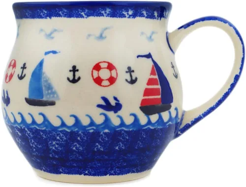 Miniatura 27 de Auténtica taza de burbujas de cerámica polaca de 13 onzas en diseño amarillo hecho a mano en Bolesławiec Polonia por Ceramika Bona + certificado