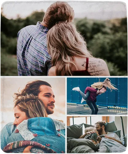 Miniatura 11 de Manta personalizada con imagen, mantas personalizadas con fotos, regalos personalizables para parejas, cumpleaños, aniversario de boda, 1 foto, 50 x