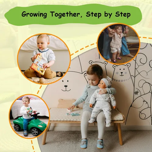 Miniatura 3 de SAYOYO Leather Infant Slippers Toddler Soft Sole Shoes First Walker Crib Shoes Baby Moccasins for Boys and Girls