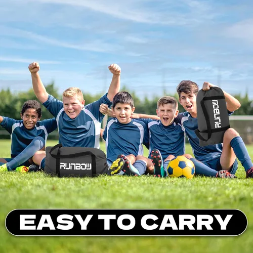 Miniatura 6 de Portería de fútbol infantil de 9 x 5 pies con bolsa de transporte, red de fútbol plegable portátil para entrenamiento en el patio trasero, uso