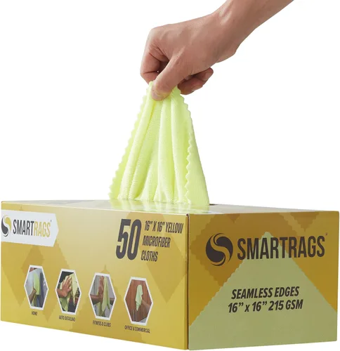 Miniatura 4 de Arkwright Smart Rags in Box - Paquete de 50 trapos inteligentes sin pelusas, paño de limpieza de microfibra grande, sin arañazos ni rayas, toallas