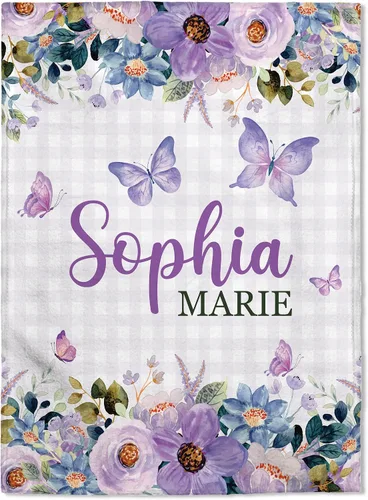 Miniatura 15 de FLOCHIL Manta de bebé personalizada para niñas, manta de bebé personalizada con nombre, manta de bebé de conejo personalizada, regalo para baby