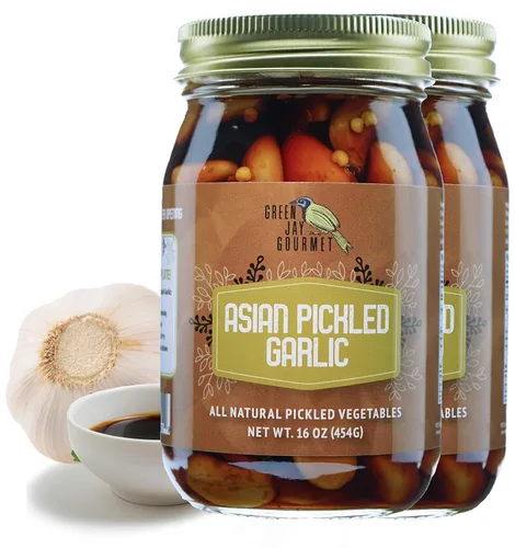 Miniatura 8 de Green Jay Gourmet Dientes de ajo en escabeche en un frasco – Ajo asiático en escabeche – Bulbos de ajo fresco para cocinar – Ingredientes naturales