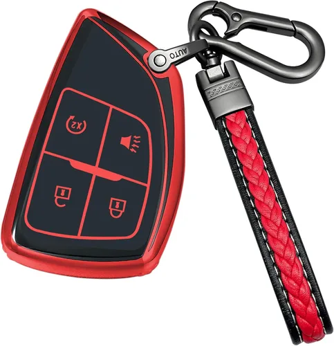 Miniatura 7 de Funda para llavero compatible con Chevrolet GMC 2024 2025 Canyon Sierra Colorado Equinox Silverado Remote Smart Key, funda protectora de TPU (negro)
