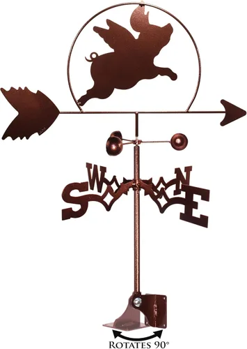 Miniatura 2 de SWEN Products Flying Pig Piggy Veleta (montaje ajustable incluido)