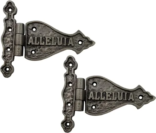 Miniatura 4 de Adonai Hardware Alleluia - Bisagras delanteras de hierro fundido antiguo (3.2 pulgadas x 10 unidades, negro mate) para puertas de granero, puertas