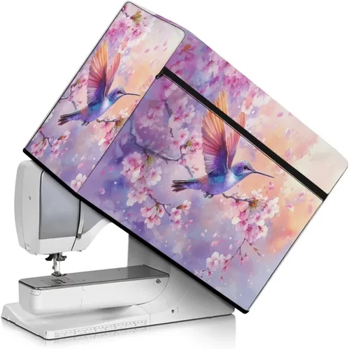 Miniatura 34 de Funda para máquina de coser de mariposas y flores con prácticos bolsillos, funda protectora con asa, para la mayoría de máquinas de coser estándar