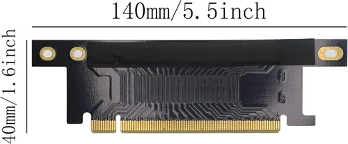 Miniatura 5 de Pci-E 16x tarjeta elevadora, PCI Express 3.0 16X cable de extensión 90 grados tarjeta de elevación de alta velocidad