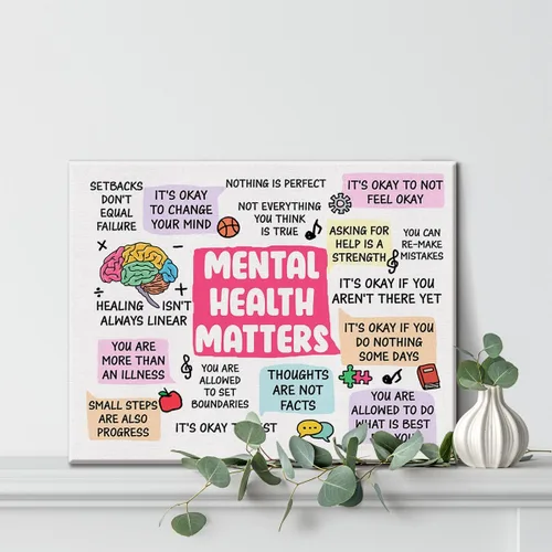 Miniatura 4 de Hijie Póster de Lienzo de Arte de Pared de Salud Mental de Terapia de Oficina para Decoración - Arte de Pared de Impresión en Lienzo Motivacional La