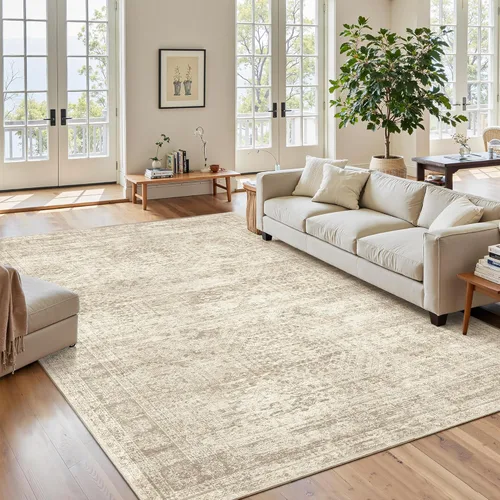 Miniatura 73 de Alfombra de pasillo Soalmost 2'6" x 10' lavable, alfombra antideslizante para cocina, baño, lavandería, alfombras vintage ultra delgadas para Beige