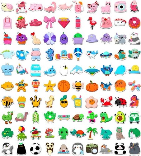 30, 50, 100 piezas de dijes para zapatos para niñas, lindos dijes de decoración de zapatos para niños, Kawaii no aleatorios, diferentes zapatos