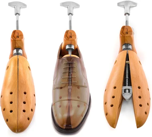Miniatura 7 de HOUNDSBAY Bulldog - Camillador profesional de madera de 2 vías para mujer, ampliador de zapatos y expansor para mujeres con pies anchos, Natural
