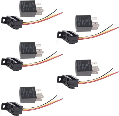 Cable conector para relé de auto, de E Support, 12 V, 30 A, 40A, 60A, 80A SPST, SPDT 4 pines, 5 unidades 30A 4Pin SPST