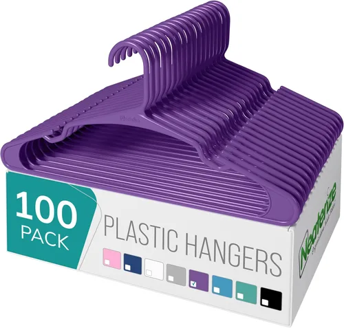 Miniatura 12 de NEATERIZE Percheros de Ropa de Plástico Paquete de 100 para Adultos - Percheros de Plástico, El Perchero Perfecto y Percheros de Ropa Ahorro