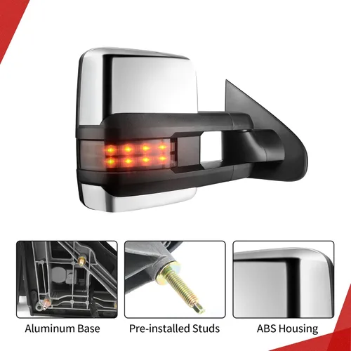 Miniatura 6 de YITAMOTOR Espejo de Remolque Compatible con 2014 2015 2016 2017 2018 Silverado 1500 2500 3500 Avalanche Tahoe Suburban, GMC Sierra Yukon, Telescopio