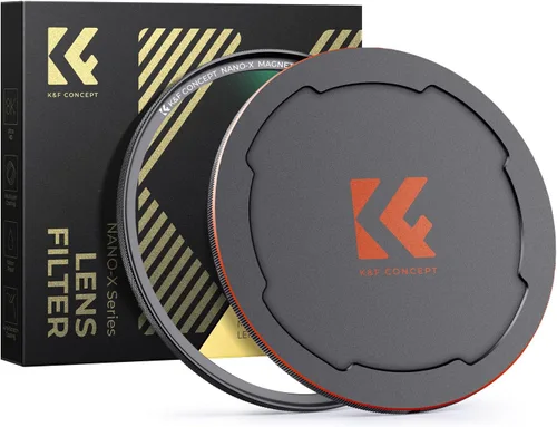 K&F CONCEPT Filtro de protección de lente UV MC magnético de 49 mm + tapa de filtro de lente con 28 capas multicapa impermeables/resistentes a los