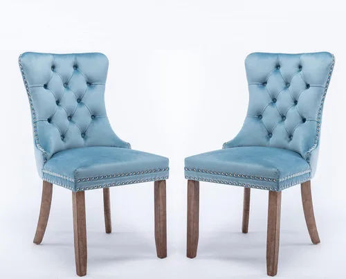 Miniatura 47 de Juego de 6 sillas de comedor modernas para sala de estar, cocina, patas de madera maciza, cojín acolchado de tela de lino, asiento y respaldo