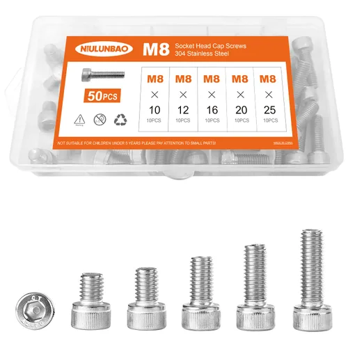 Miniatura 12 de Tornillos de cabeza hexagonal M3 x 0.157 in, 0.236 in, 0.315 in, 0.394 in, 0.472 in, acero inoxidable 304, máquina métrica totalmente roscada