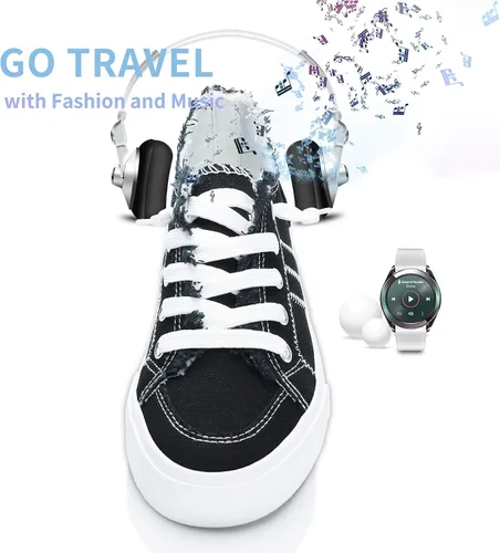 Miniatura 6 de Obtaom Play - Tenis de lona para mujer, color blanco deslavado y estampado de leopardo, sin cordones, a la moda