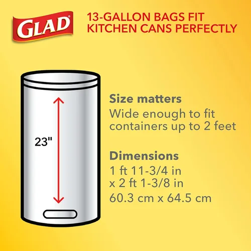 Miniatura 6 de Glad ForceFlex - Bolsas de basura altas con cordón, bolsas de basura blancas de 13 galones para basura de cocina alta, lavanda mediterránea